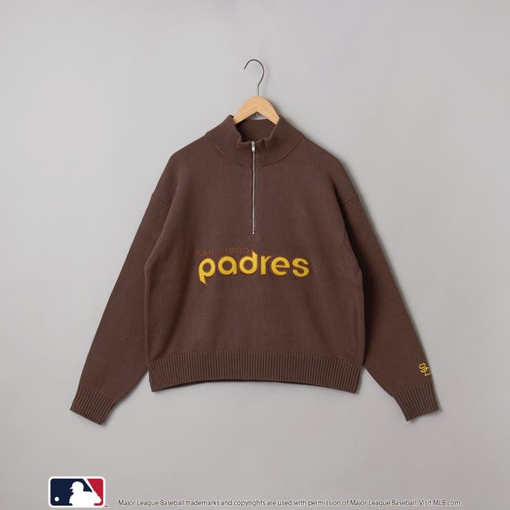 MD.BROWN | 【1枚で着映え】MLB別注ワンポイントロゴハーフジップニット | coen【women】