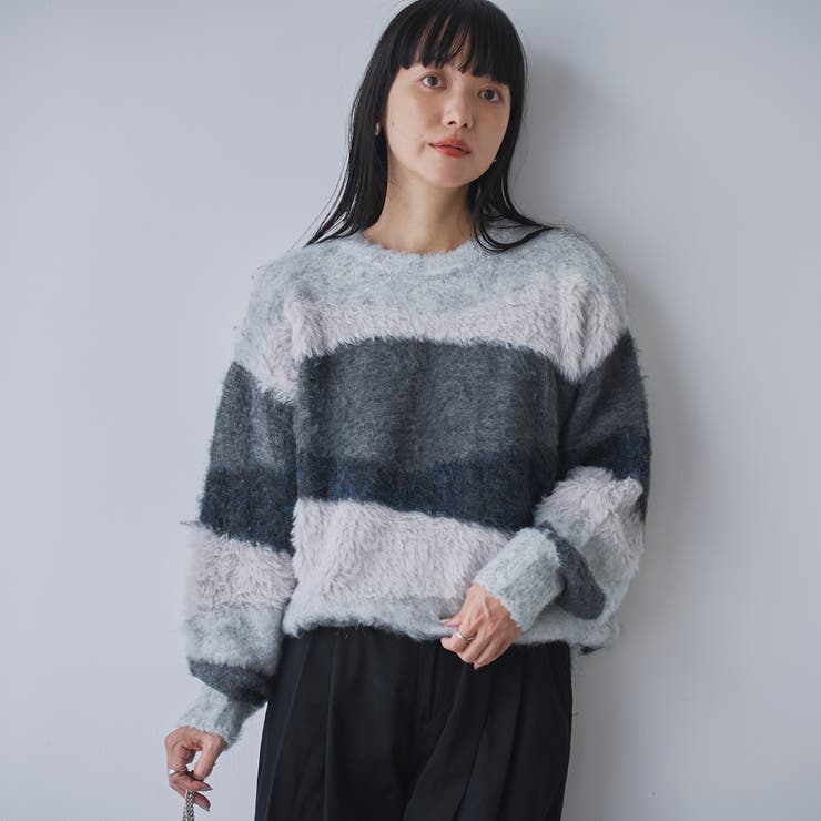 ミックスヤーンカラーブロックニット | coen【women】 | 詳細画像3 