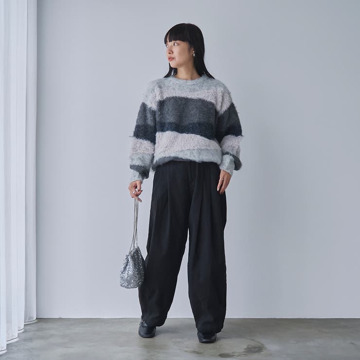 ミックスヤーンカラーブロックニット | coen【women】 | 詳細画像6 
