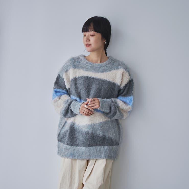 ミックスヤーンカラーブロックニット | coen【women】 | 詳細画像9 