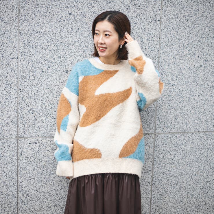 【1枚で映える主役級】マーブルカラー起毛ニットプルオーバー | coen【women】 | 詳細画像3 
