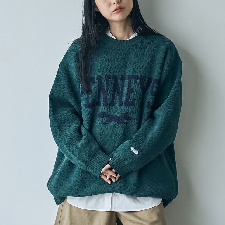 Penneys（ぺニーズ）別注モールジャガードロゴニット | coen【women】 | 詳細画像1 