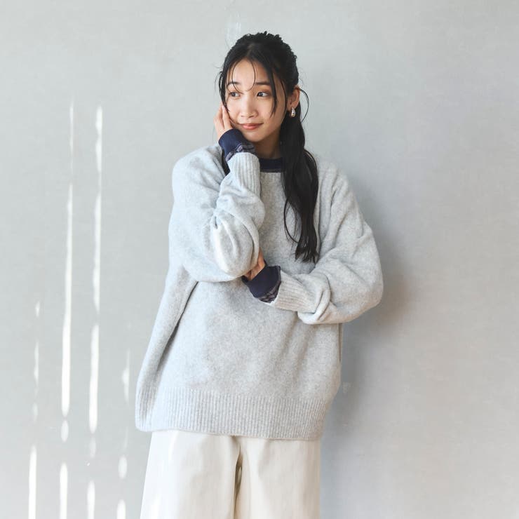 【ヘビロテ確定】フラッフィークルーネックニットプルオーバー | coen【women】 | 詳細画像3 