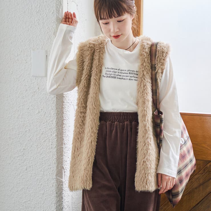 BEIGE | フェザーヤーンニットベスト | coen【women】