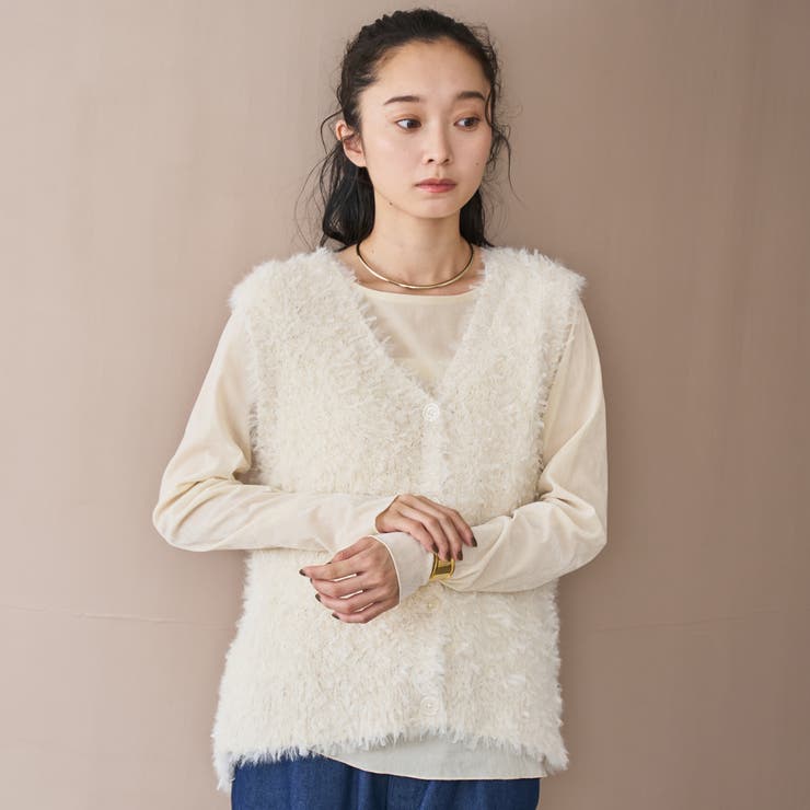 チュールフェザーヤーンニットベスト | coen【women】 | 詳細画像2 