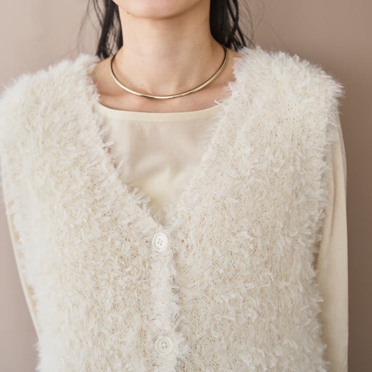 チュールフェザーヤーンニットベスト | coen【women】 | 詳細画像5 
