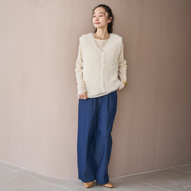 チュールフェザーヤーンニットベスト | coen【women】 | 詳細画像6 