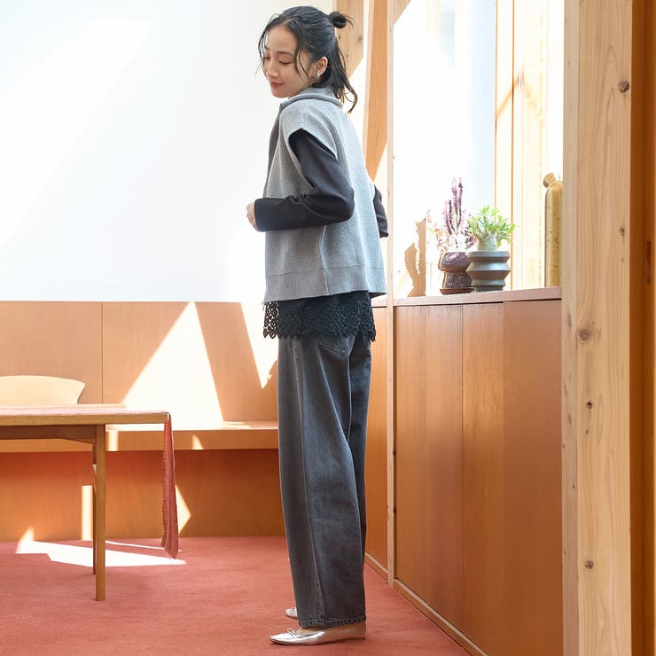ハイネック 畔編みダブルジップニットベスト | coen【women】 | 詳細画像9 