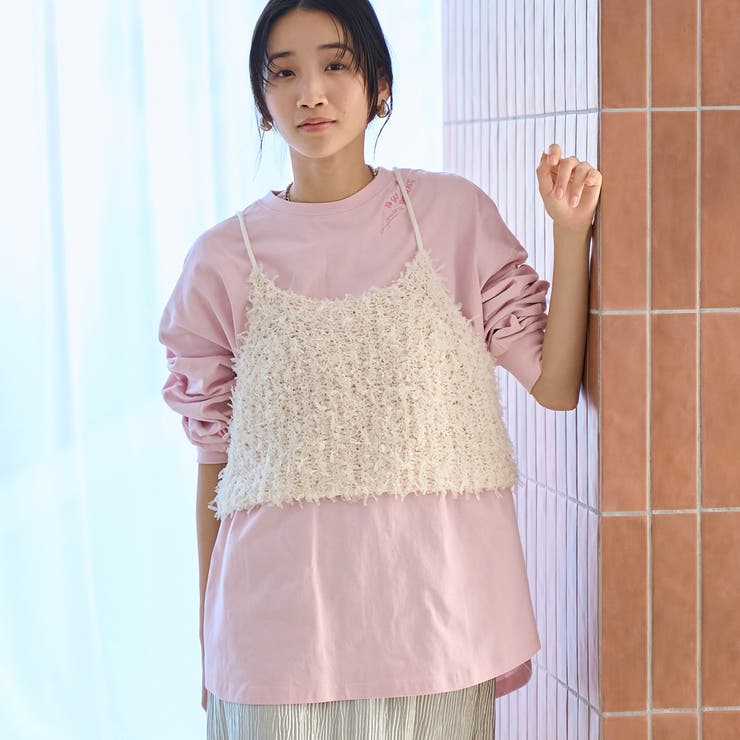 OFF WHITE | リボンヤーンニットキャミビスチェ | coen【women】