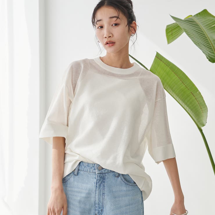 OFF WHITE | サラコシアーサマーニットビッグTシャツ | coen【women】
