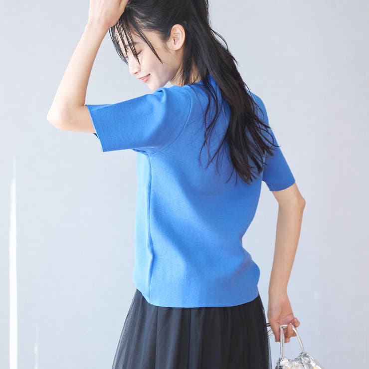 サラコソウバリクルー5分袖サマーニット | coen【women】 | 詳細画像14 