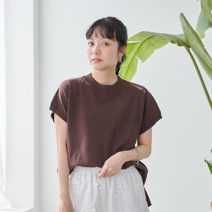 サラコフレンチスリーブハイネックサマーニットトップス | coen【women】 | 詳細画像19 