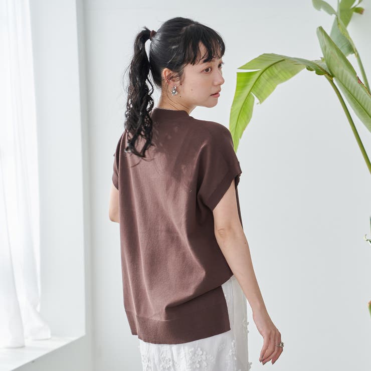 サラコフレンチスリーブハイネックサマーニットトップス | coen【women】 | 詳細画像21 