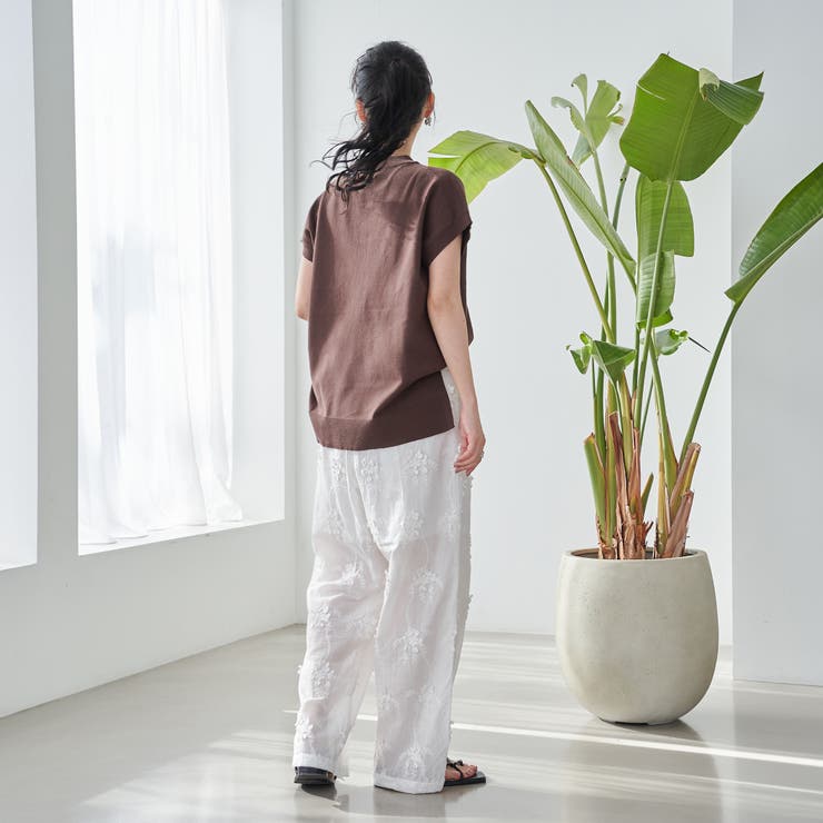 サラコフレンチスリーブハイネックサマーニットトップス | coen【women】 | 詳細画像24 