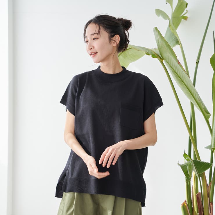 サラコフレンチスリーブハイネックサマーニットトップス | coen【women】 | 詳細画像8 