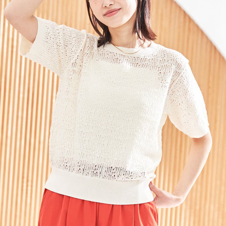 OFF WHITE | レースサマーニットプルオーバー | coen【women】