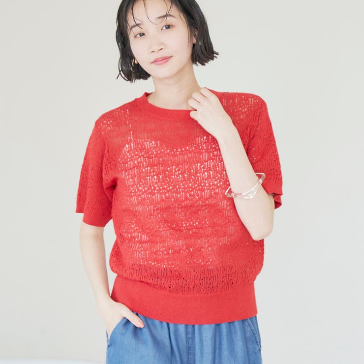 ORANGE | レースサマーニットプルオーバー | coen【women】