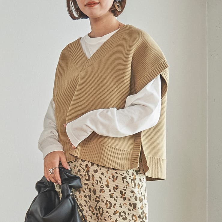 BEIGE | 【2SETアイテム】BOXベスト＆ロンTセット | coen【women】