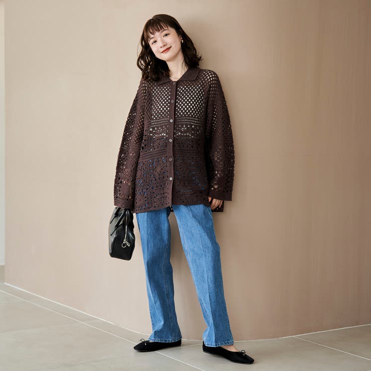 クロシェ襟付きニットカーディガン | coen【women】 | 詳細画像19 