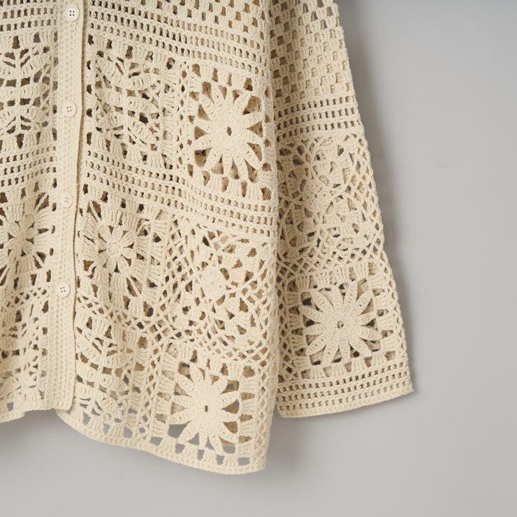 クロシェ襟付きニットカーディガン | coen【women】 | 詳細画像31 