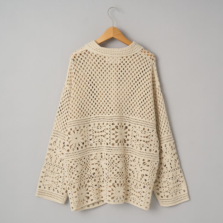 クロシェ襟付きニットカーディガン | coen【women】 | 詳細画像33 