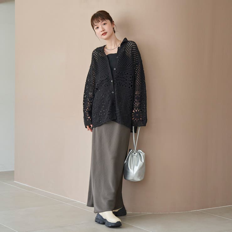 クロシェ襟付きニットカーディガン | coen【women】 | 詳細画像6 