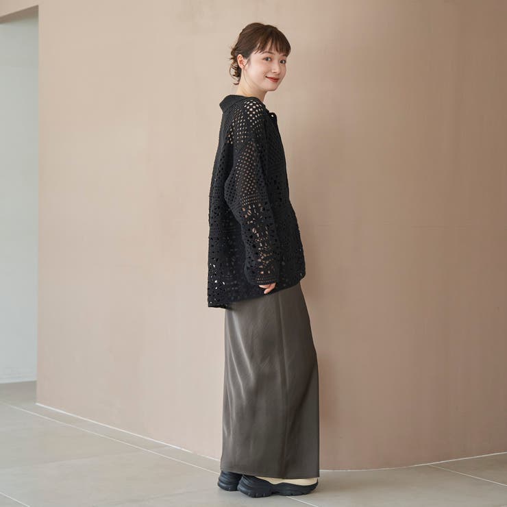 クロシェ襟付きニットカーディガン | coen【women】 | 詳細画像7 