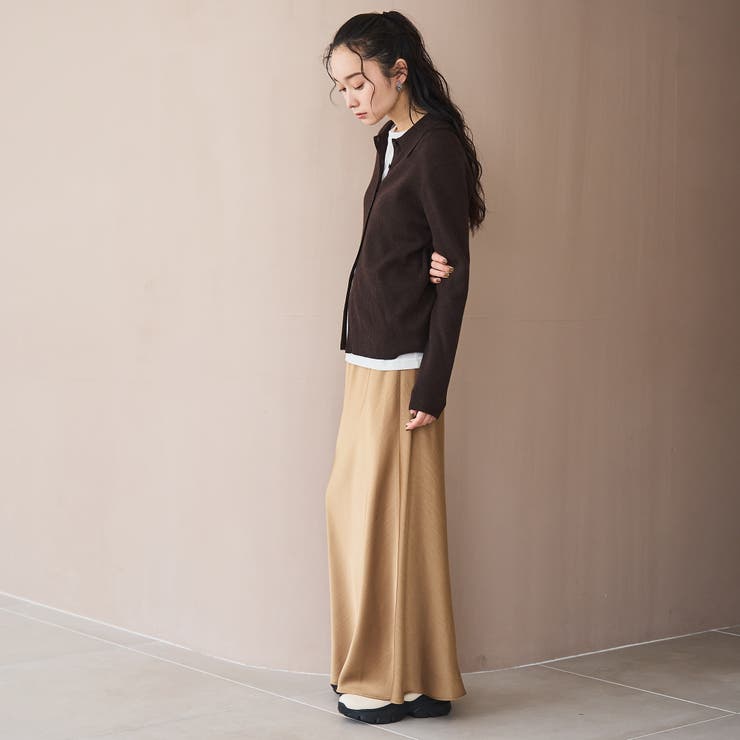 ウール混 襟付きリブニットカーディガン | coen【women】 | 詳細画像18 