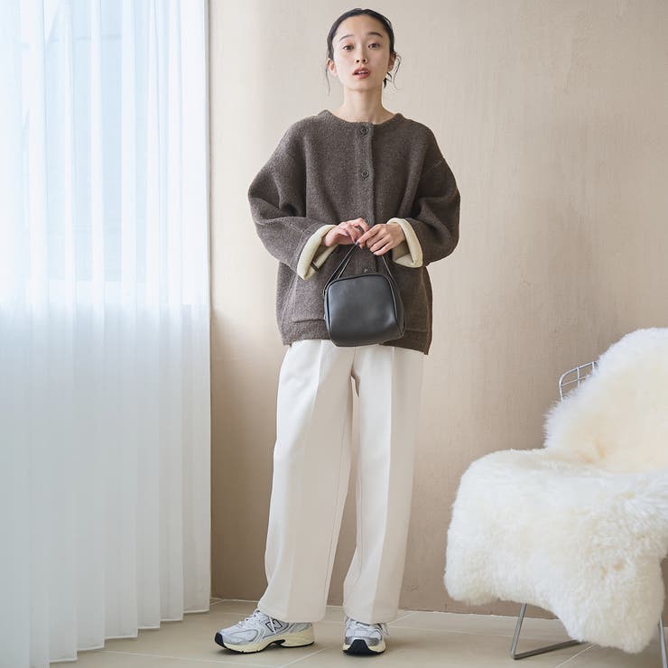 ダブルフェイス アウターライクニットカーディガン[品番：COEW0007714