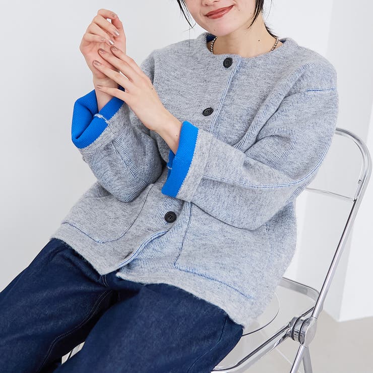 MD.GRAY | ダブルフェイス アウターライクニットカーディガン | coen【women】