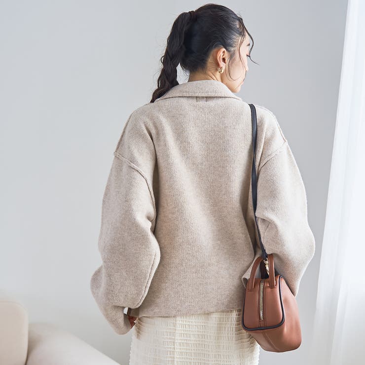 襟付きダブルジップニットジャケット | coen【women】 | 詳細画像12 