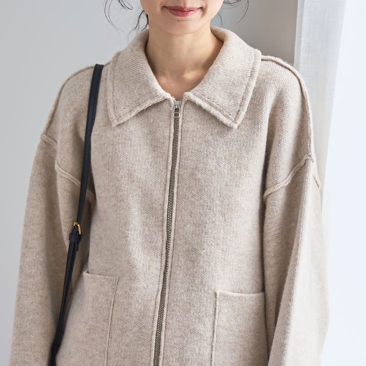襟付きダブルジップニットジャケット | coen【women】 | 詳細画像13 