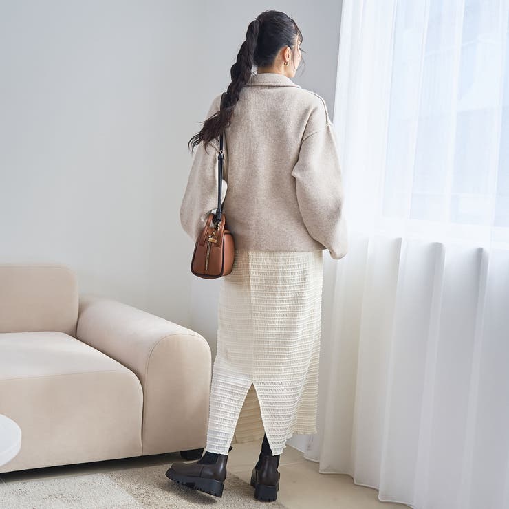 襟付きダブルジップニットジャケット | coen【women】 | 詳細画像16 