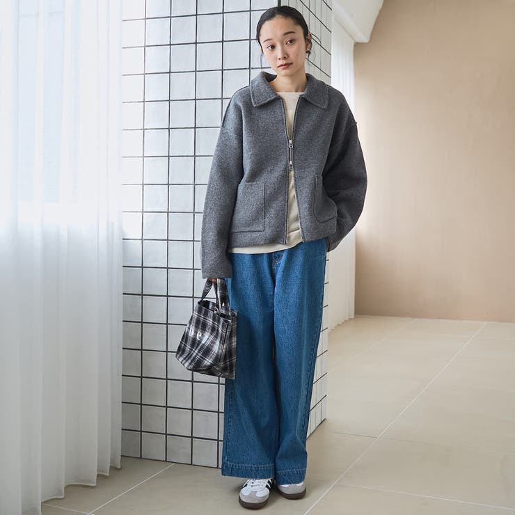 襟付きダブルジップニットジャケット | coen【women】 | 詳細画像5 