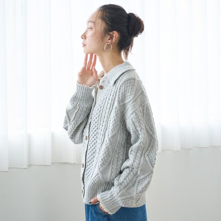 配色メローケーブル編みニットカーディガン | coen【women】 | 詳細画像11 