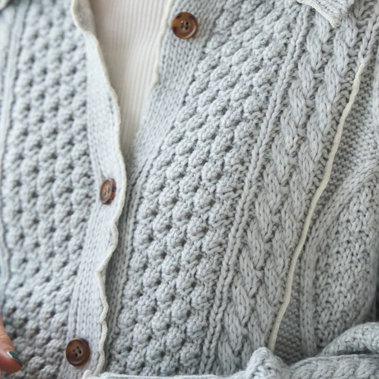 配色メローケーブル編みニットカーディガン | coen【women】 | 詳細画像17 