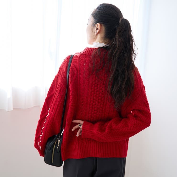 配色メローケーブル編みニットカーディガン | coen【women】 | 詳細画像20 