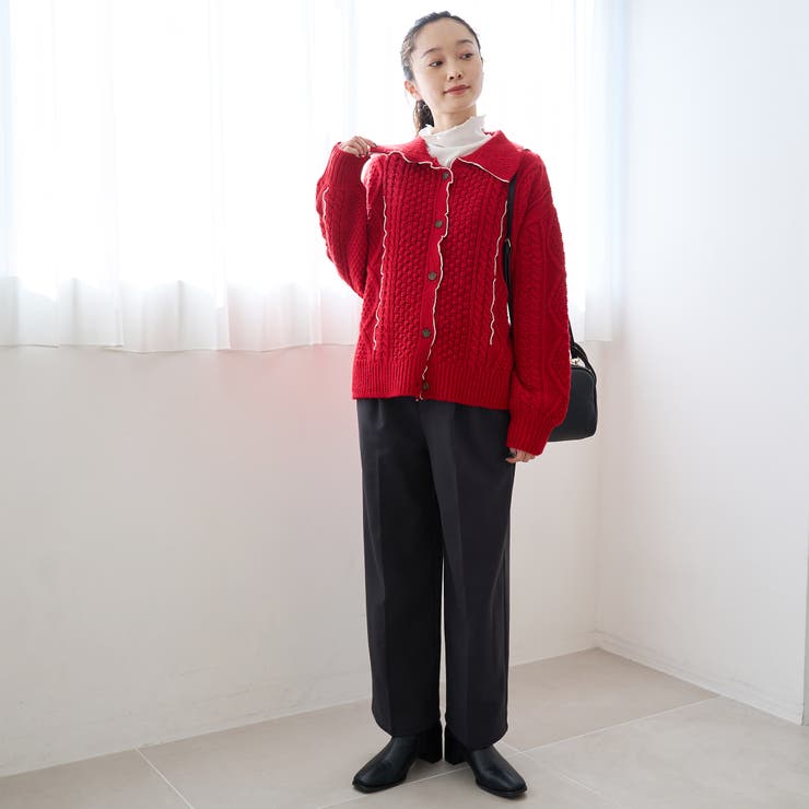 配色メローケーブル編みニットカーディガン | coen【women】 | 詳細画像21 