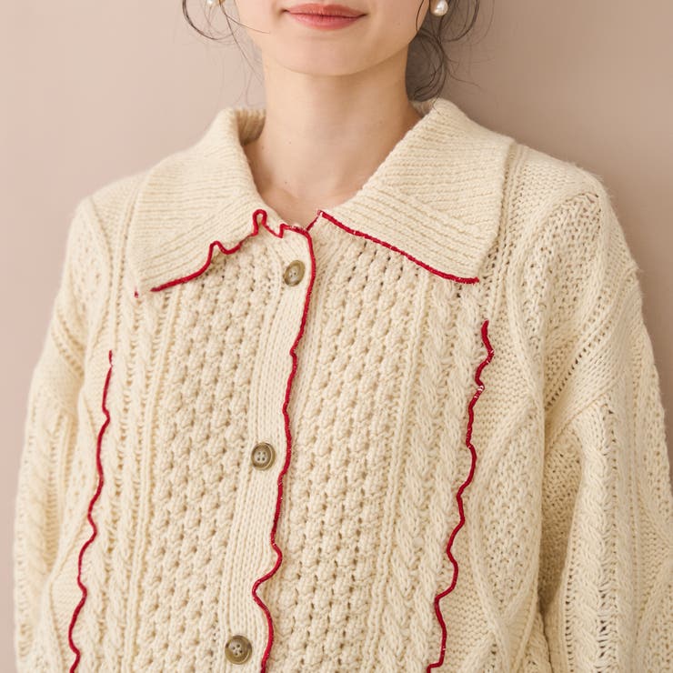 配色メローケーブル編みニットカーディガン | coen【women】 | 詳細画像5 