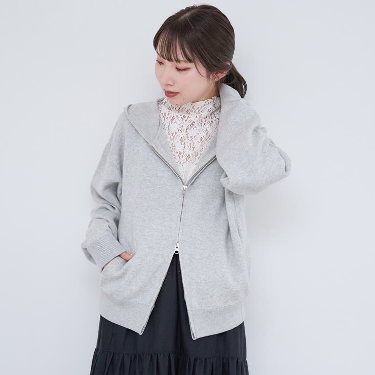 スウェットライク ニットジップパーカー | coen【women】 | 詳細画像6 