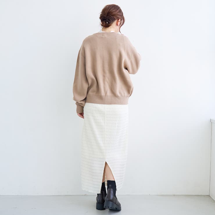 【選べる6色展開 スプリングカラー】袖刺繍 スウェットライクハイゲージニットカー… | coen【women】 | 詳細画像13 