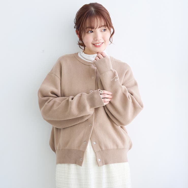 【選べる6色展開 スプリングカラー】袖刺繍 スウェットライクハイゲージニットカー… | coen【women】 | 詳細画像14 