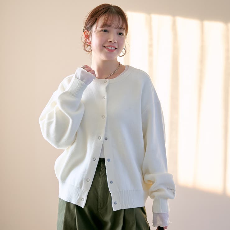 【選べる6色展開 スプリングカラー】袖刺繍 スウェットライクハイゲージニットカー… | coen【women】 | 詳細画像4 