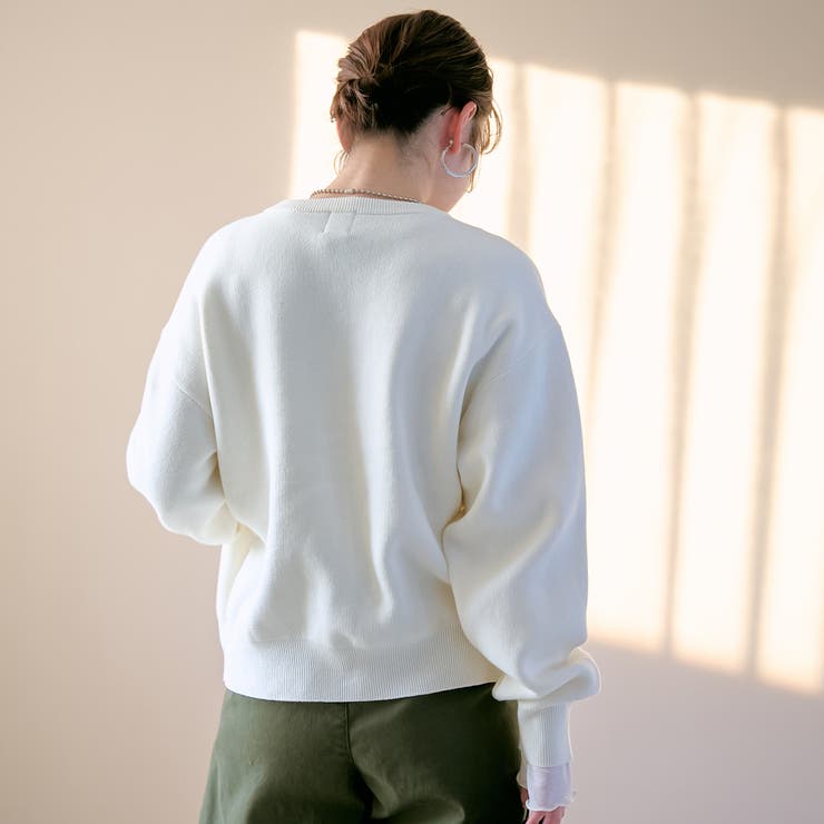 【選べる6色展開 スプリングカラー】袖刺繍 スウェットライクハイゲージニットカー… | coen【women】 | 詳細画像5 