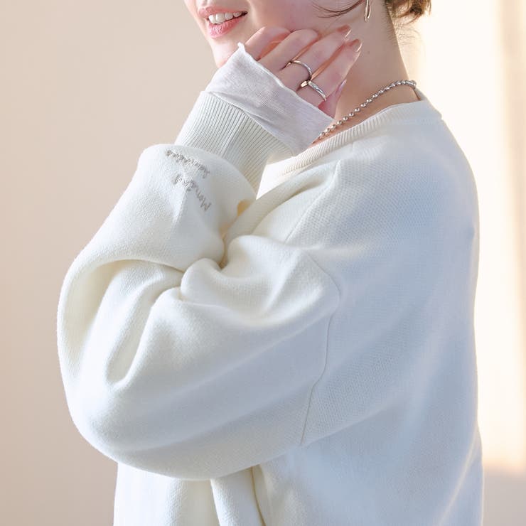 【選べる6色展開 スプリングカラー】袖刺繍 スウェットライクハイゲージニットカー… | coen【women】 | 詳細画像6 