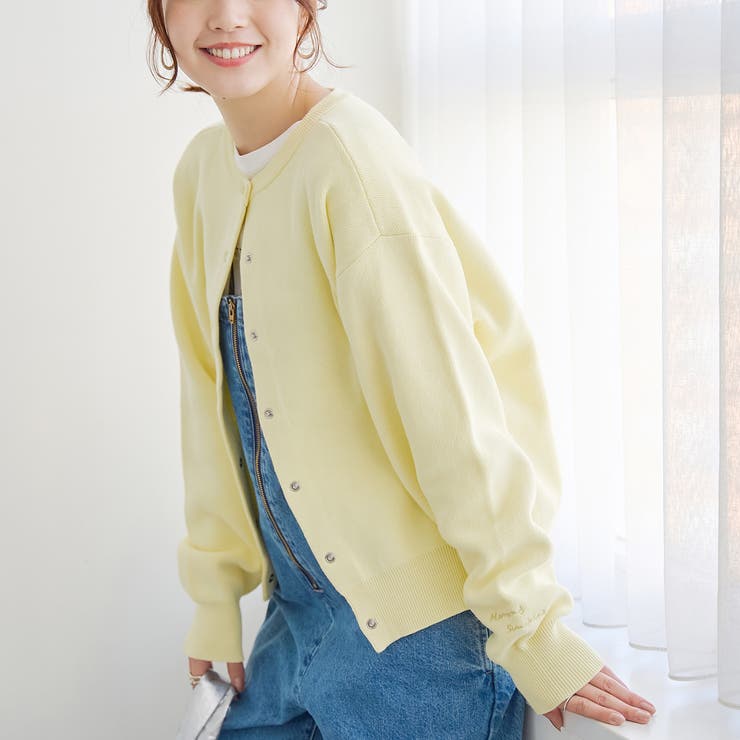 CREAM | 【選べる6色展開 スプリングカラー】袖刺繍 スウェットライクハイゲージニットカー… | coen【women】