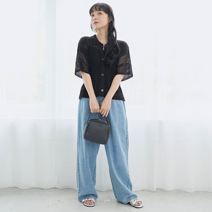 襟付き半袖メッシュニットカーディガン | coen【women】 | 詳細画像7 