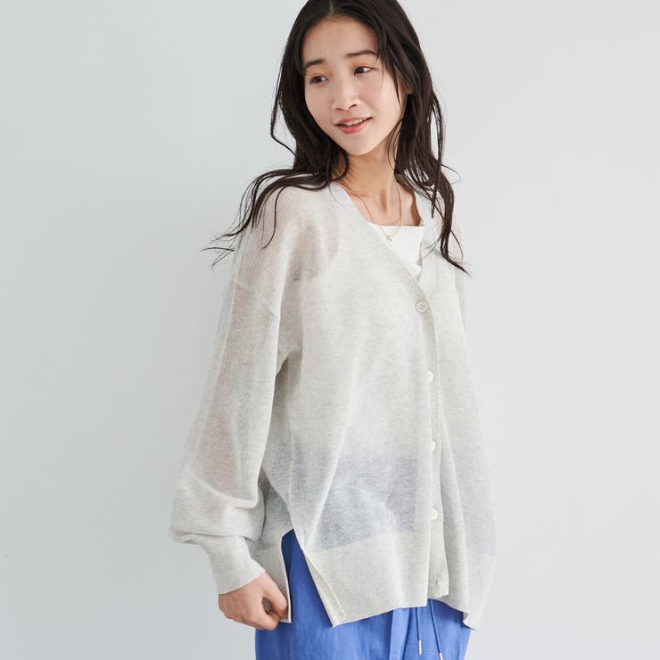 LT.GRAY | サラコカタアゼVネックニットカーディガン | coen【women】