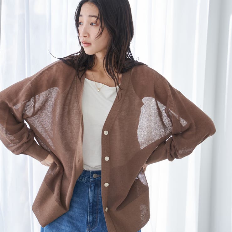 MOCA | サラコカタアゼVネックニットカーディガン | coen【women】