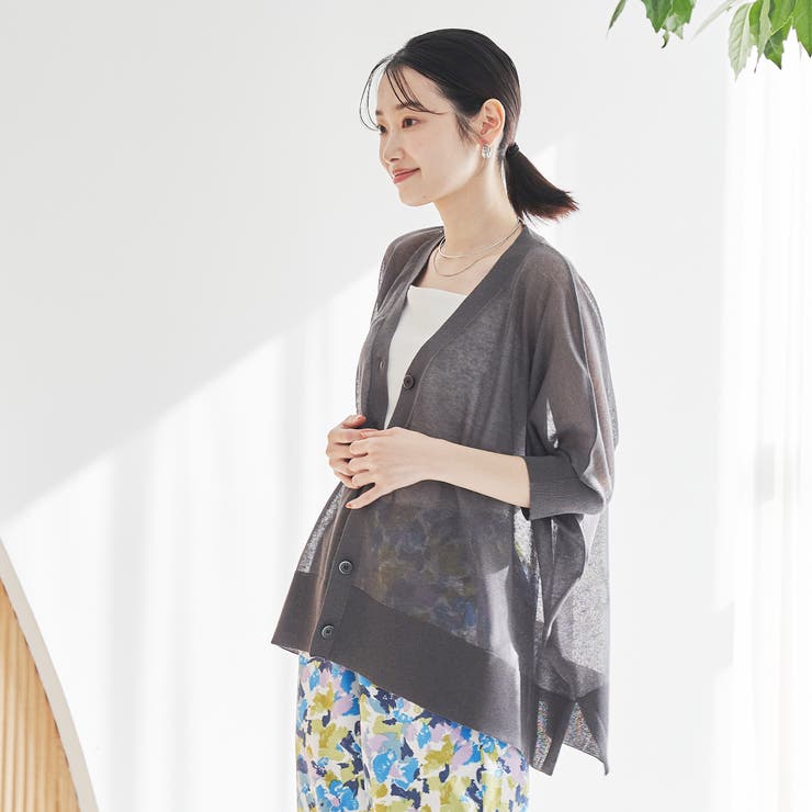 【マシンウォッシュ・防シワ】キラコスクエアVカーディガン | coen【women】 | 詳細画像2 